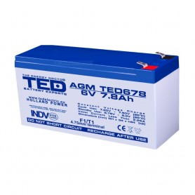 TEDBATERIE AGM TED678F1 6V 7.8Ah