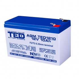 TEDBATERIE AGM TD1210F2 12V 10Ah F2