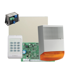 Kit alarma la efractie DSC cu sirena exterioara KIT1404BS