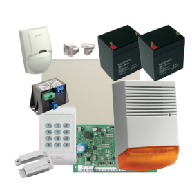 Kit alarma la efractie DSC cu sirena exterioara KIT1404EXT-BS1