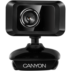 CANYON Enhanced 1.3 Megapixels resolution webcam with USB2.0 connector, viewing angle 40°, cable length 1.25m, Black, 49.9x46.5x