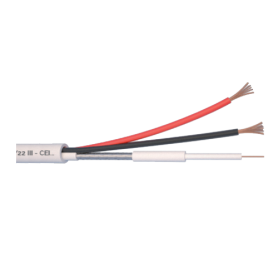 Cablu Microcoaxial + alimentare 2x0.5, Cupru 100%, 100m MCX75-2x0.5