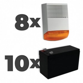 KIT SIRENA EXTERIOR SI ACUMULATOR 7A/12V