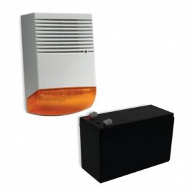 KIT SIRENA EXTERIOR  SI ACUMULATOR 7A12V