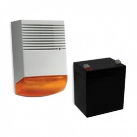 KIT SIRENA EXTERIOR  SI ACUMULATOR 5A12V