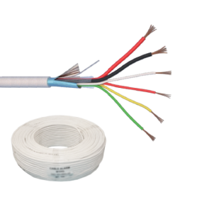 Cablu de alarma 6 fire ecranate + alimentare 2x0.75, cupru integral, 100m 6CUEF+2x0.75